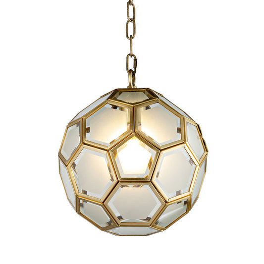 White Glass Ball Ceiling Lamp Colonial 1 Head Bedroom Suspension Pendant Light Clearhalo 'Ceiling Lights' 'Glass shade' 'Glass' 'Pendant Lights' 'Pendants' Lighting' 284722