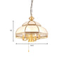 Milk Glass Dome Chandelier Lamp Colonial 5 Heads Bedroom Pendant Light Fixture in Brass Clearhalo 'Ceiling Lights' 'Chandeliers' 'Glass shade' 'Glass' Lighting' 284841