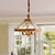Frosted Glass Brass Chandelier Pyramid 5 Lights Colonialism Down Lighting Pendant for Dining Table Brass Clearhalo 'Ceiling Lights' 'Chandeliers' 'Glass shade' 'Glass' Lighting' 284842