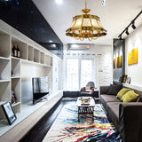 4 Bulbs Sandblasted Glass Chandelier Colonial Brass Bell Bedroom Pendant Lighting Fixture Clearhalo 'Ceiling Lights' 'Chandeliers' 'Glass shade' 'Glass' Lighting' 284877