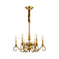 Gold Scrolled Arm Hanging Chandelier Colonial Metal 6 Lights Restaurant Ceiling Pendant Clearhalo 'Ceiling Lights' 'Chandeliers' Lighting' options 284953
