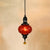1 Light Pendant Lighting Moroccan Oval Red/Blue/Green Textured Glass Hanging Ceiling Light for Restaurant Red Clearhalo 'Ceiling Lights' 'Chandeliers' 'Glass shade' 'Glass' 'Pendant Lights' 'Pendants' Lighting' 285129