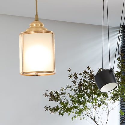 Cylinder White Glass Pendant Light Fixture Classic 5"/5.5"/6" Wide 1 Light Dining Room Hanging Lamp Kit White 5" Clearhalo 'Ceiling Lights' 'Glass shade' 'Glass' 'Pendant Lights' 'Pendants' Lighting' 285188