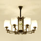 Square Metal Chandelier Traditional Style 6/8/10 Lights Dining Room Pendant Lighting in Black Clearhalo 'Ceiling Lights' 'Chandeliers' Lighting' options 285371