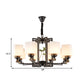 Square Metal Chandelier Traditional Style 6/8/10 Lights Dining Room Pendant Lighting in Black Clearhalo 'Ceiling Lights' 'Chandeliers' Lighting' options 285373