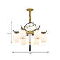 Frosted Glass Black and Gold Ceiling Chandelier Lantern 6/8/10 Lights Traditional Pendulum Light Clearhalo 'Ceiling Lights' 'Chandeliers' 'Glass shade' 'Glass' 'Pendant Lights' Lighting' 285401