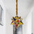 Star Shape Red Stained Glass Pendant Lighting Traditional 1 Head Dining Room Suspension Lamp Red Clearhalo 'Ceiling Lights' 'Close To Ceiling Lights' 'Glass shade' 'Glass' 'Pendant Lights' 'Pendants' Lighting' 285743