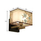 White Rectangle Wall Lamp Classic Metal 1 Light Bedside Sconce Light Fixture with Flower Pattern Clearhalo 'Wall Lamps & Sconces' 'Wall Lights' Lighting' 285853