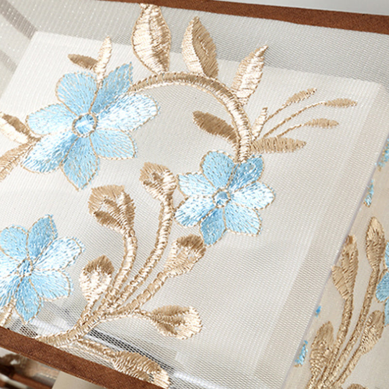 White Rectangle Wall Lamp Classic Metal 1 Light Bedside Sconce Light Fixture with Flower Pattern Clearhalo 'Wall Lamps & Sconces' 'Wall Lights' Lighting' 285854