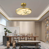 16"/23.5" Wide 1 Light Semi Flush Mount Light Traditional Round Frosted Glass Ceiling Fixture in Gold Clearhalo 'Ceiling Lights' 'Close To Ceiling Lights' 'Close to ceiling' 'Glass shade' 'Glass' 'Pendant Lights' 'Semi-flushmount' Lighting' 285914