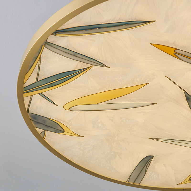 16"/23.5" Wide 1 Light Semi Flush Mount Light Traditional Round Frosted Glass Ceiling Fixture in Gold Clearhalo 'Ceiling Lights' 'Close To Ceiling Lights' 'Close to ceiling' 'Glass shade' 'Glass' 'Pendant Lights' 'Semi-flushmount' Lighting' 285918