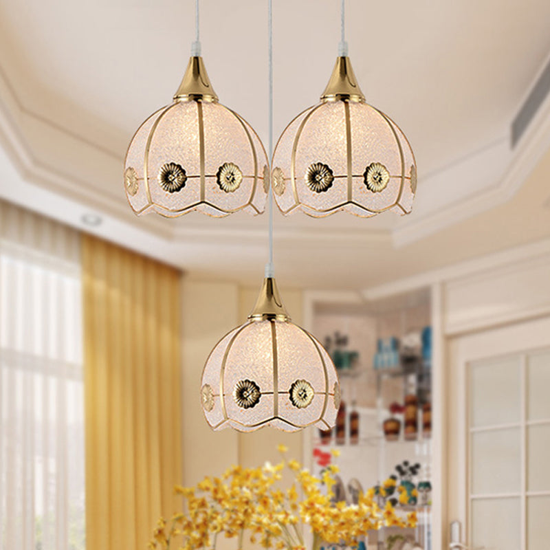 White 1 Light Hanging Pendant Traditional Plastic Dome/Drum/Wide Flare Suspension Lamp for Dining Room Clearhalo 'Ceiling Lights' 'Chandeliers' 'Glass shade' 'Glass' 'Pendant Lights' 'Pendants' Lighting' 285966