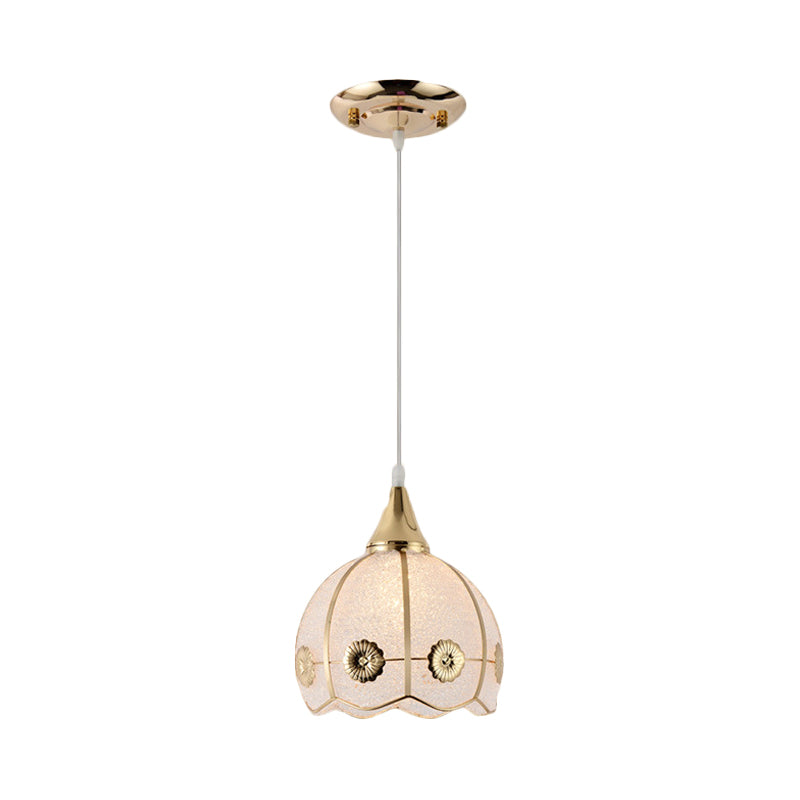 White 1 Light Hanging Pendant Traditional Plastic Dome/Drum/Wide Flare Suspension Lamp for Dining Room Clearhalo 'Ceiling Lights' 'Chandeliers' 'Glass shade' 'Glass' 'Pendant Lights' 'Pendants' Lighting' 285967