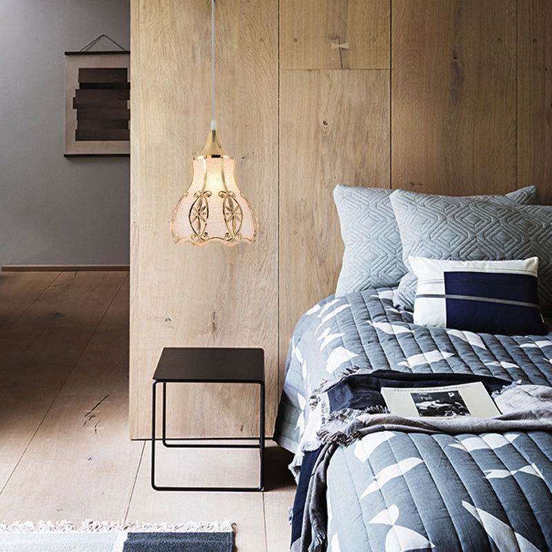 White 1 Light Hanging Pendant Traditional Plastic Dome/Drum/Wide Flare Suspension Lamp for Dining Room Clearhalo 'Ceiling Lights' 'Chandeliers' 'Glass shade' 'Glass' 'Pendant Lights' 'Pendants' Lighting' 285970