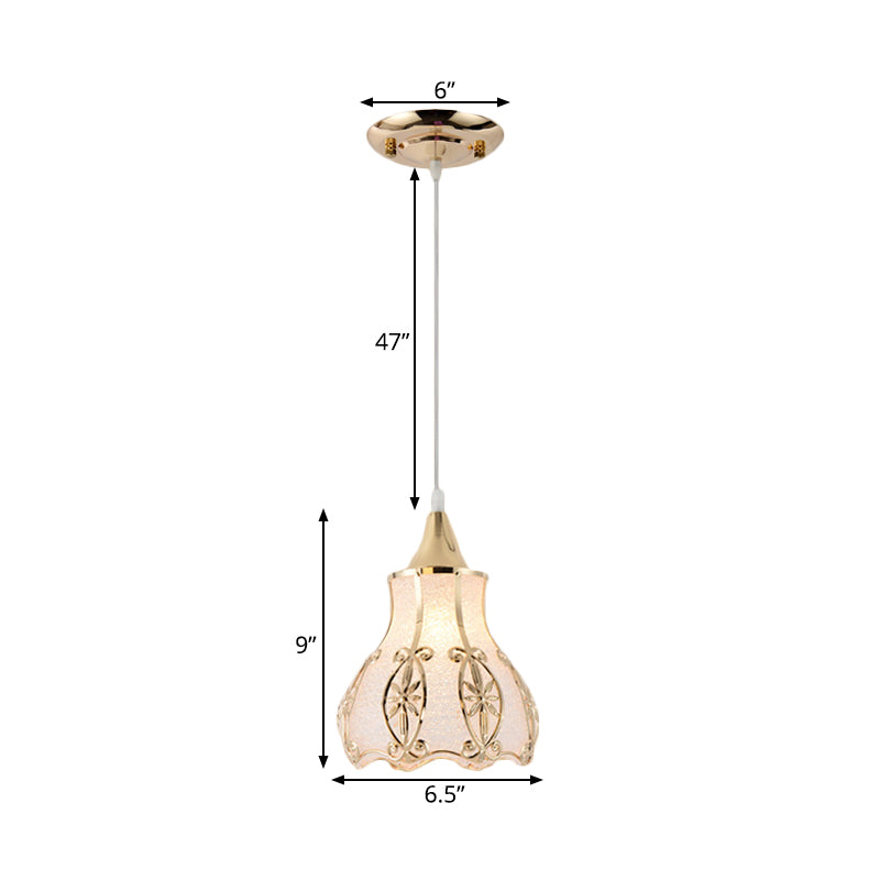 White 1 Light Hanging Pendant Traditional Plastic Dome/Drum/Wide Flare Suspension Lamp for Dining Room Clearhalo 'Ceiling Lights' 'Chandeliers' 'Glass shade' 'Glass' 'Pendant Lights' 'Pendants' Lighting' 285972