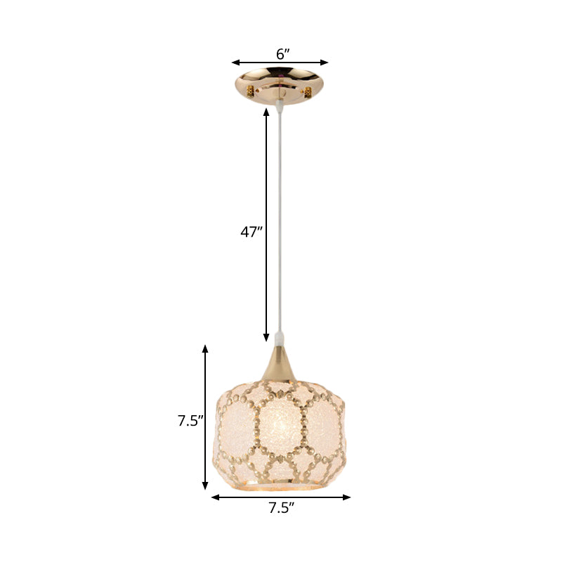 White 1 Light Hanging Pendant Traditional Plastic Dome/Drum/Wide Flare Suspension Lamp for Dining Room Clearhalo 'Ceiling Lights' 'Chandeliers' 'Glass shade' 'Glass' 'Pendant Lights' 'Pendants' Lighting' 285976