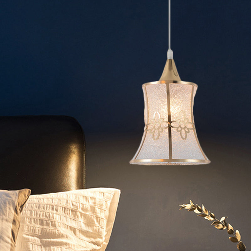 White 1 Light Hanging Pendant Traditional Plastic Dome/Drum/Wide Flare Suspension Lamp for Dining Room White Flared Clearhalo 'Ceiling Lights' 'Chandeliers' 'Glass shade' 'Glass' 'Pendant Lights' 'Pendants' Lighting' 285977