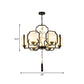 Black Cylinder Chandelier Lighting Fixture Classic Metal 6/8/10 Lights Living Room Drop Pendant with Frosted Glass Shade Clearhalo 'Ceiling Lights' 'Chandeliers' Lighting' options 286071