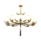 Black and Gold 6/8/10 Lights Chandelier Light Classic Opal Glass Cylinder Suspension Pendant Clearhalo 'Ceiling Lights' 'Chandeliers' Lighting' options 286097