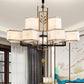 Rectangle Fabric Ceiling Chandelier Classic 6/8/12 Lights Living Room Pendant Lamp in Black with Metal Frame 12 Black Clearhalo 'Ceiling Lights' 'Chandeliers' Lighting' options 286127_35b713bb-09f9-42ed-89f0-4cd65d4480ac