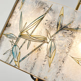 Classic Drum Suspension Pendant 4 Lights White Glass Pendulum Light for Living Room Clearhalo 'Ceiling Lights' 'Chandeliers' 'Glass shade' 'Glass' 'Pendant Lights' Lighting' 286171