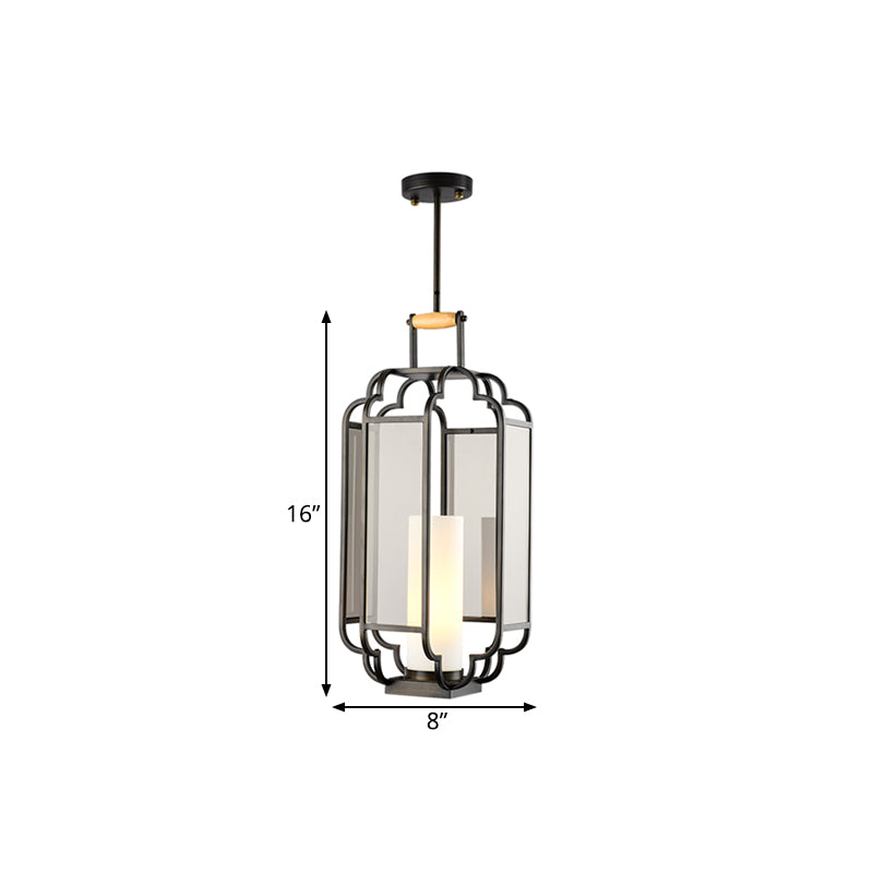 1 Light Tan Glass Hanging Pendant Traditional Black Cylinder Living Room Pendulum Light, 8"/10"/12" Wide Clearhalo 'Ceiling Lights' 'Chandeliers' 'Glass shade' 'Glass' 'Pendant Lights' 'Pendants' Lighting' 286201