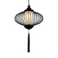 1 Light Lantern Pendulum Light Traditional Style Black Fabric Ceiling Suspension Lamp, 12"/14"/16" Wide Clearhalo 'Ceiling Lights' 'Pendant Lights' 'Pendants' Lighting' 286216