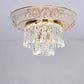 Layers Ceiling Fixture Minimalist Crystal Block Beige/Blue 12"/14"/18" Wide LED Flush Mount Light Clearhalo 'Ceiling Lights' 'Close To Ceiling Lights' 'Close to ceiling' 'Flush mount' Lighting' 286286