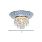 Layers Ceiling Fixture Minimalist Crystal Block Beige/Blue 12"/14"/18" Wide LED Flush Mount Light Clearhalo 'Ceiling Lights' 'Close To Ceiling Lights' 'Close to ceiling' 'Flush mount' Lighting' 286298