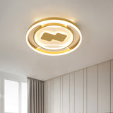 16"/19.5" Wide Ring Flush Mount Modern Acrylic Gold LED Ceiling Fixture in Warm/White Light Gold Warm Clearhalo 'Ceiling Lights' 'Close To Ceiling Lights' 'Close to ceiling' 'Flush mount' Lighting' 286334