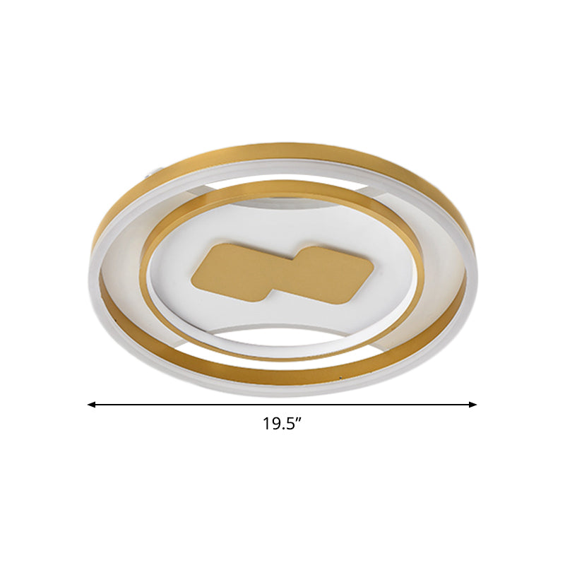 16"/19.5" Wide Ring Flush Mount Modern Acrylic Gold LED Ceiling Fixture in Warm/White Light Clearhalo 'Ceiling Lights' 'Close To Ceiling Lights' 'Close to ceiling' 'Flush mount' Lighting' 286339