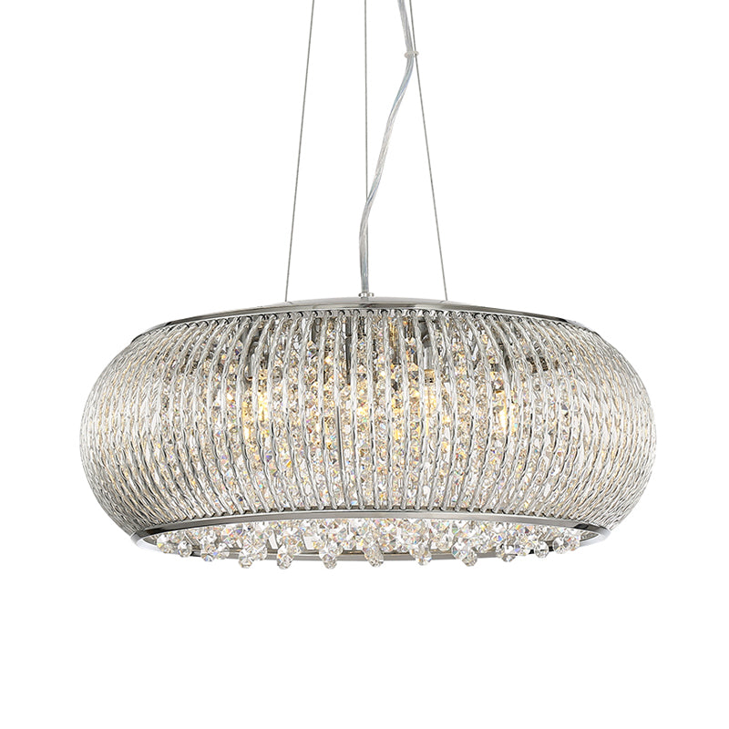 8 Heads Crystal Beaded Pendant Chandelier Modern Chrome Dining Room Suspension Light Clearhalo 'Ceiling Lights' 'Chandeliers' 'Modern Chandeliers' 'Modern' Lighting' 286354