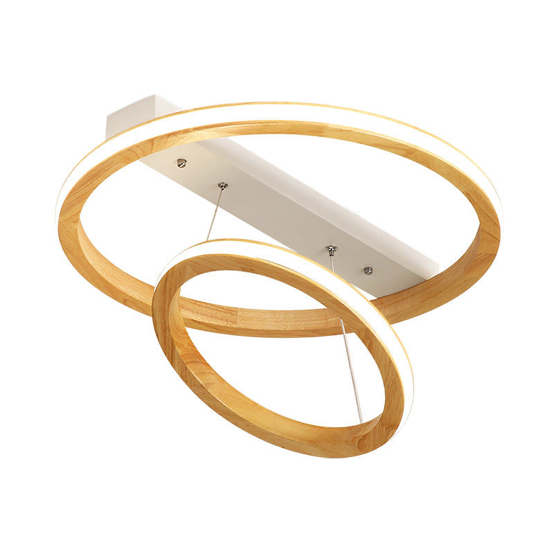 Ring Wood Ceiling Light Fixture Modern Beige 17"/21"/25" Wide LED Flush Mount Lighting Clearhalo 'Ceiling Lights' 'Close To Ceiling Lights' 'Close to ceiling' 'Flush mount' Lighting' 286430
