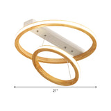 Ring Wood Ceiling Light Fixture Modern Beige 17"/21"/25" Wide LED Flush Mount Lighting Clearhalo 'Ceiling Lights' 'Close To Ceiling Lights' 'Close to ceiling' 'Flush mount' Lighting' 286432