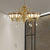 Bowl Frosted Glass Suspension Pendant Colonial 6 Bulbs Living Room Chandelier Lighting in Gold Gold Clearhalo 'Ceiling Lights' 'Chandeliers' 'Glass shade' 'Glass' 'Island Lights' Lighting' 286466
