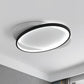 Black Oval Flush Mount Light Modern Acrylic 16"/19.5" Wide LED Ceiling Lamp in Warm/White Light Black White Clearhalo 'Ceiling Lights' 'Close To Ceiling Lights' 'Close to ceiling' 'Flush mount' Lighting' 286582