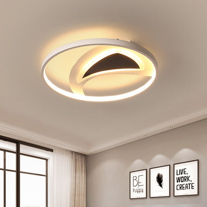16"/20.5" Wide Black White Geometric Ceiling Light Fixture Acrylic LED Black-White Clearhalo 'Ceiling Lights' 'Close To Ceiling Lights' 'Close to ceiling' 'Flush mount' Lighting' 286707