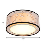 White 16"/19.5"/23.5" Wide 4 Lights Flush Mount Lamp Traditional Style Fabric Drum Shade Ceiling Light Fixture Clearhalo 'Ceiling Lights' 'Close To Ceiling Lights' 'Close to ceiling' 'Flush mount' Lighting' 286721