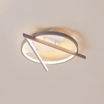 Acrylic V-Shape Ceiling Mount Light Minimalist Gray LED Flush Light Fixture in Warm/White Light, 16.5"/20.5" Wide Grey Warm Clearhalo 'Ceiling Lights' 'Close To Ceiling Lights' 'Close to ceiling' 'Semi-flushmount' Lighting' 286763