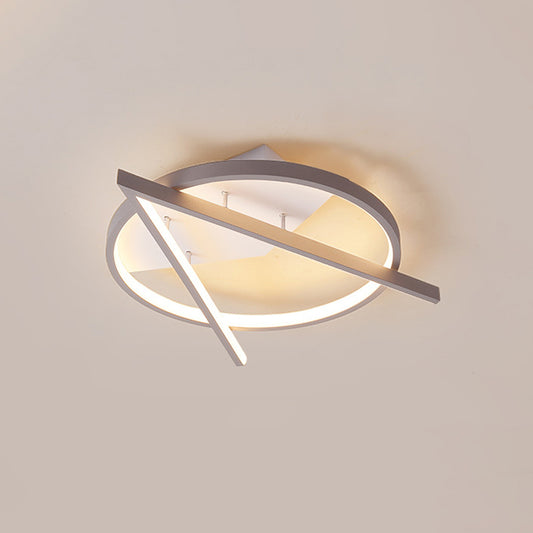 Acrylic V-Shape Ceiling Mount Light Minimalist Gray LED Flush Light Fixture in Warm/White Light, 16.5"/20.5" Wide Grey Warm Clearhalo 'Ceiling Lights' 'Close To Ceiling Lights' 'Close to ceiling' 'Semi-flushmount' Lighting' 286763