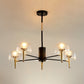 Sputnik Clear Glass Suspension Pendant Light Simple Style 3/5/6 Lights Living Room Chandelier Light in Gold Clearhalo 'Ceiling Lights' 'Chandeliers' Lighting' options 286841