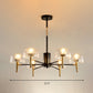 Sputnik Clear Glass Suspension Pendant Light Simple Style 3/5/6 Lights Living Room Chandelier Light in Gold Clearhalo 'Ceiling Lights' 'Chandeliers' Lighting' options 286845