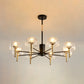 Sputnik Clear Glass Suspension Pendant Light Simple Style 3/5/6 Lights Living Room Chandelier Light in Gold Clearhalo 'Ceiling Lights' 'Chandeliers' Lighting' options 286847
