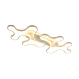 Wave Acrylic Flush Light Simple Style White LED Ceiling Mount Light Fixture in Warm/White Light Clearhalo 'Ceiling Lights' 'Close To Ceiling Lights' 'Close to ceiling' 'Flush mount' Lighting' 286979