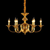 Candle Metal Pendant Chandelier Colonialism 3/5/6 Lights Dining Room Suspended Lighting Fixture in Brass Clearhalo 'Ceiling Lights' 'Chandeliers' Lighting' options 287007
