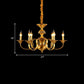 Candle Metal Pendant Chandelier Colonialism 3/5/6 Lights Dining Room Suspended Lighting Fixture in Brass Clearhalo 'Ceiling Lights' 'Chandeliers' Lighting' options 287008