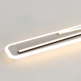 19.5"/23.5" Wide Rectangle Corridor Ceiling Light Fixture Acrylic Simple Style Black and White LED Flush Mount Lamp, Remote Control Stepless Dimming/White Light Clearhalo 'Ceiling Lights' 'Close To Ceiling Lights' 'Close to ceiling' 'Flush mount' Lighting' 287092