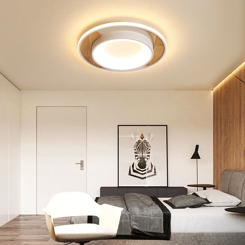 16"/19.5" Wide White Round Flush Mount Modern Acrylic LED Ceiling Light Fixture for Bedroom Clearhalo 'Ceiling Lights' 'Close To Ceiling Lights' 'Close to ceiling' 'Flush mount' Lighting' 287095