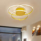 3 Rings Ceiling Mounted Light Modern Acrylic Gold 18"/21.5" Wide LED Flush Light in Warm/White Light Gold White Clearhalo 'Ceiling Lights' 'Close To Ceiling Lights' 'Close to ceiling' 'Semi-flushmount' Lighting' 287156
