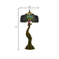 Stained Glass Peacock Feather Night Table Light Tiffany 1 Light Brass Nightstand for Bedside Clearhalo 'Lamps' 'Table Lamps' Lighting' 287554